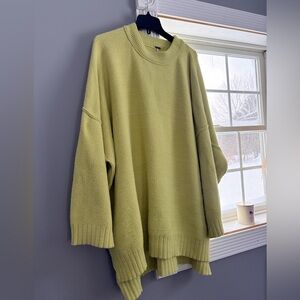 Free People oversized Lemon Lime colored Women's Sweater